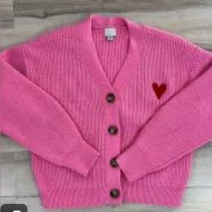 Pink button up sweater
